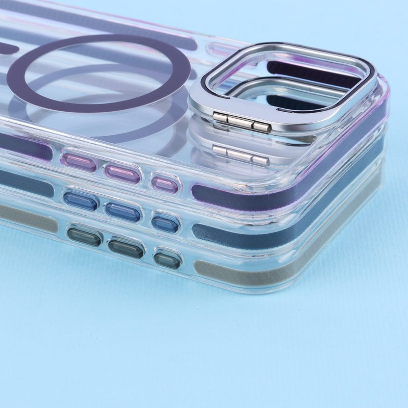 قاب PC Protection Case شفاف مگ سیف استندشو آیفون iPhone 15 Pro Max