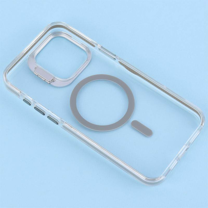 قاب PC Protection Case شفاف مگ سیف استندشو آیفون iPhone 15 Pro Max