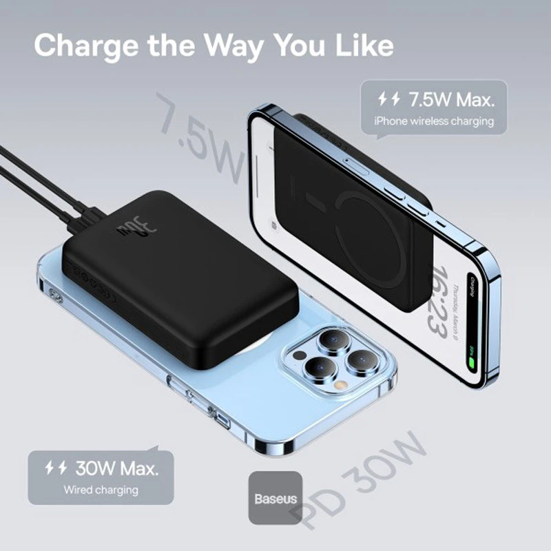 پاور بانک بی سیم فست شارژ 10000 باسئوس Baseus Magnetic Mini PPCX11020 PD 30W