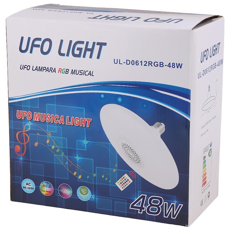 لامپ LED اسپیکر دار بلوتوثی UFO 48W E27 + ریموت کنترل