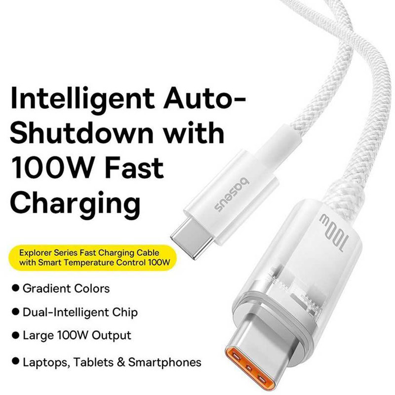 کابل تبدیل فست شارژ Baseus CB000043 Type-C To Type-C PD 100W 1m