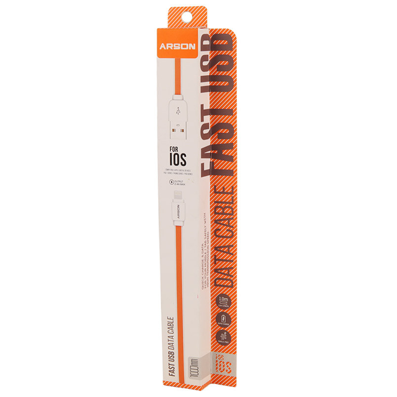 کابل آیفونی فست شارژ Arson AN-X07 2.4A 1m