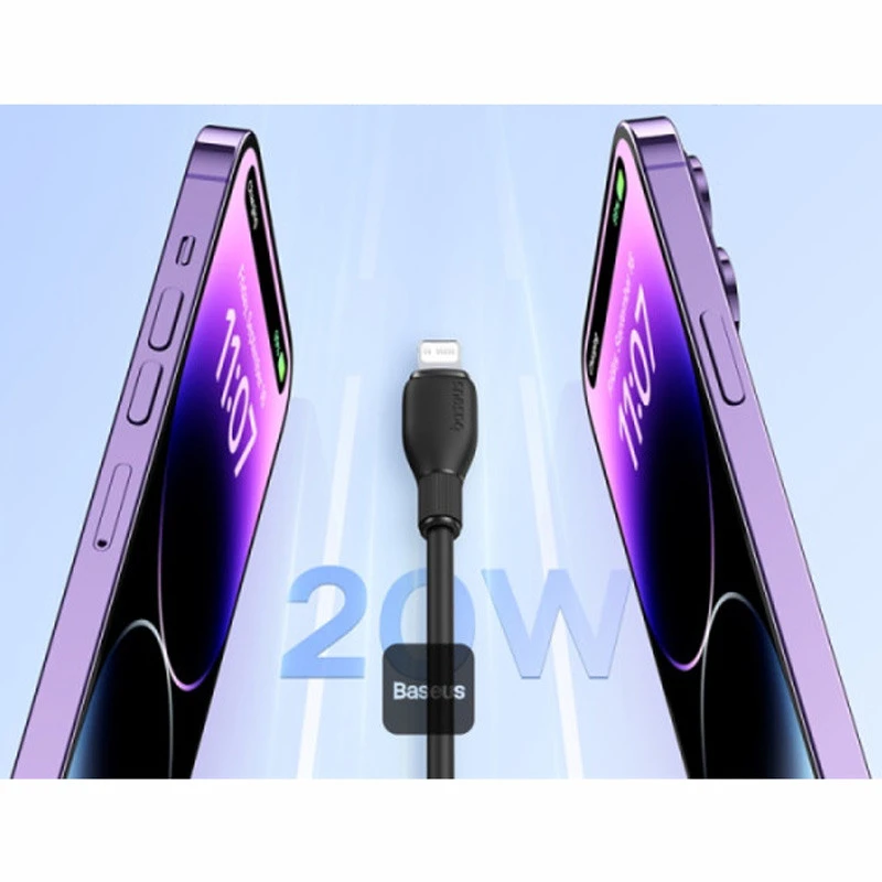 کابل تبدیل فست شارژ Baseus Pudding Series P1035570 Type-C To Lightning 2.22A PD 20W 1.2m