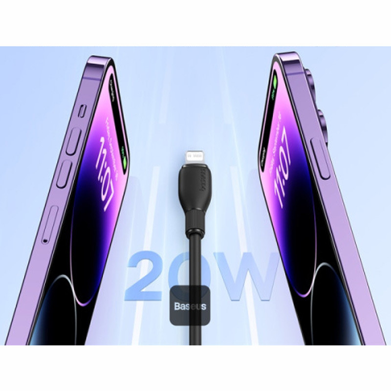 کابل تبدیل فست شارژ Baseus Pudding Series P1035570 Type-C To Lightning 2.22A PD 20W 1.2m
