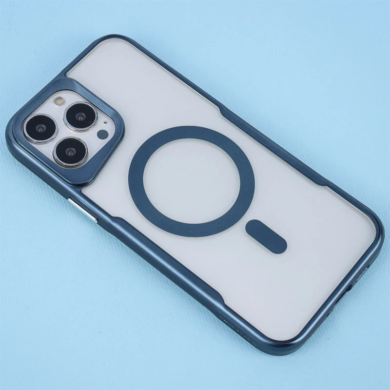 قاب مگ سیف شفاف طرح تیتانیوم Q Series آیفون iPhone 13 Pro Max