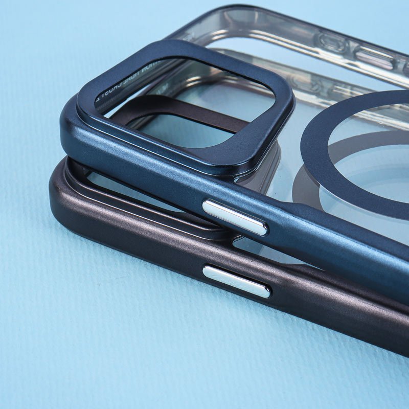 قاب مگ سیف شفاف طرح تیتانیوم Q Series آیفون iPhone 15 Pro Max
