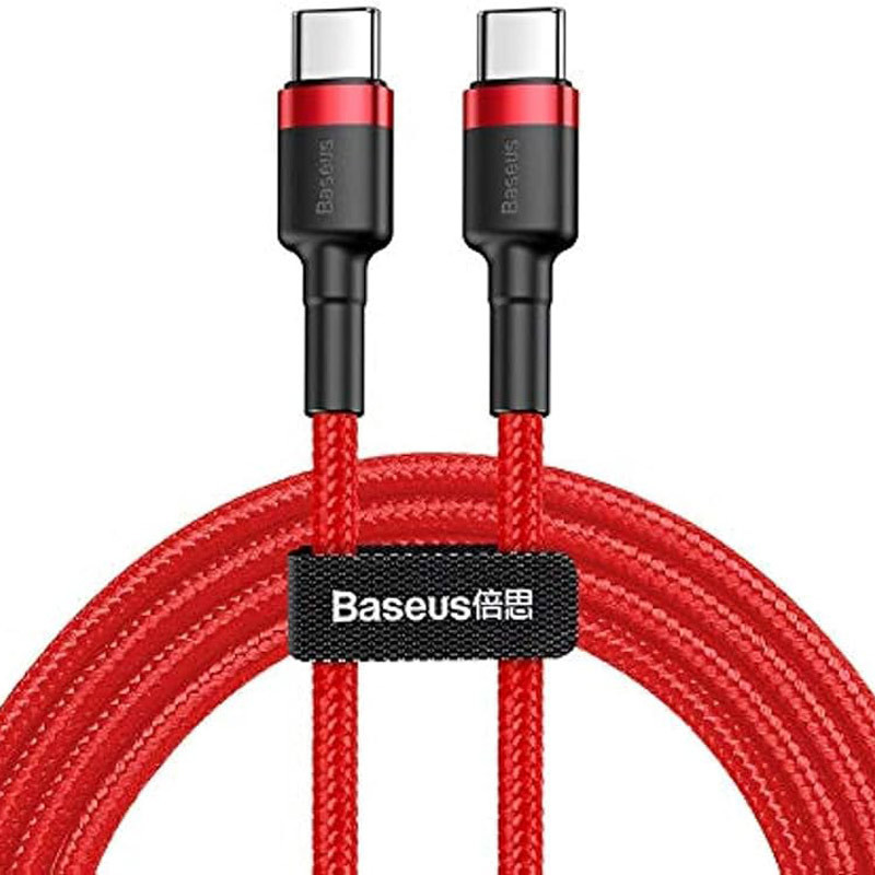 کابل تبدیل فست شارژ Baseus Cafule CATKLF-G Type-C To Type-C 3A QC3.0 PD2.0 60W 1m