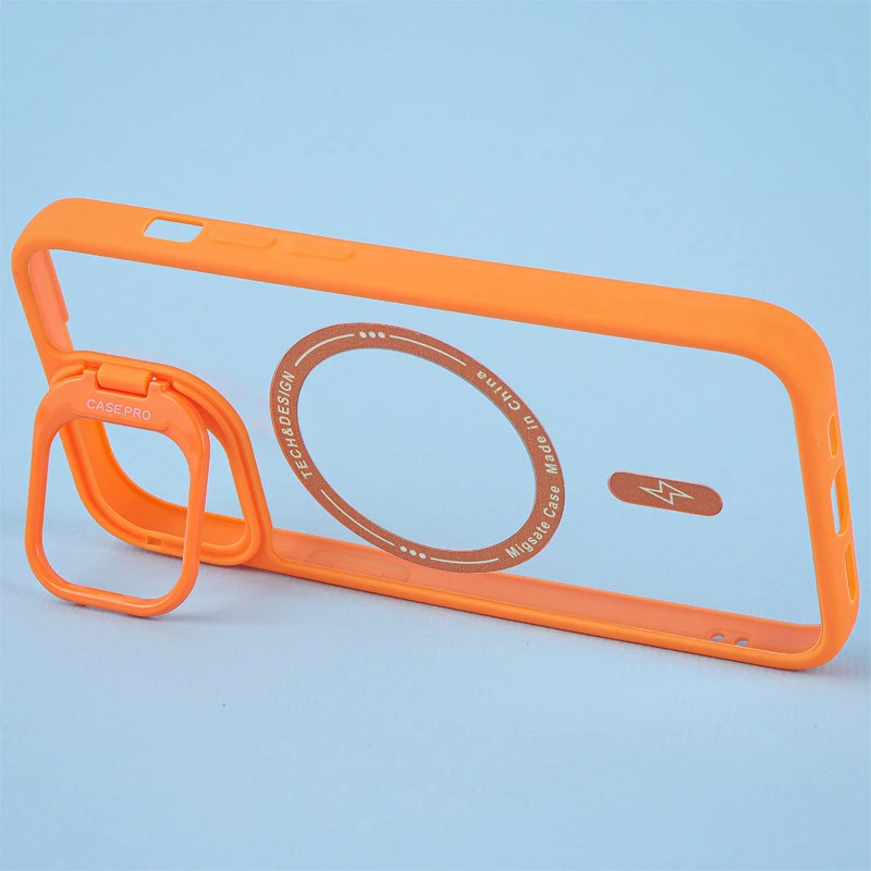 قاب PC Case.Pro مگ سیف استندشو با محافظ لنز رینگی آیفون 13 / 14
