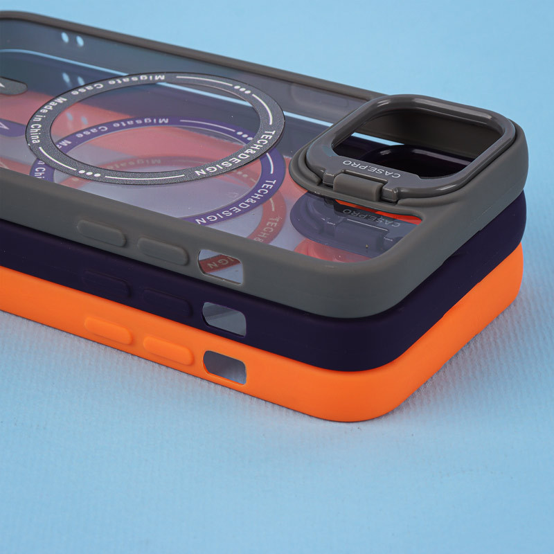 قاب PC Case.Pro مگ سیف استندشو با محافظ لنز رینگی آیفون 13 / 14