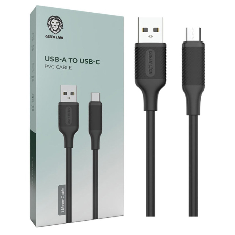 کابل تایپ سی فست شارژ Green Lion GNPVCATCBK 2.4A 1m