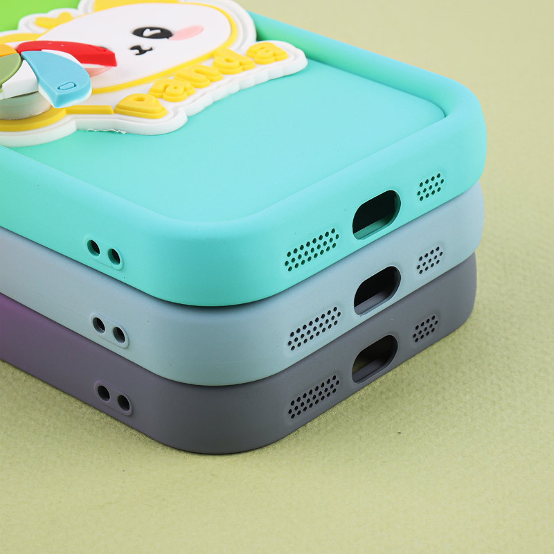 قاب سیلیکونی آیفون iPhone 13 اسپینردار محافظ لنزدار دورنگ