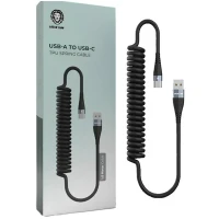 Green Lion GNSPRNGATCBK QC PD 27W 1.8m Type-C Charge and Data Cable