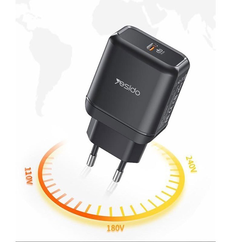 کلگی فست شارژ Yesido YC29 3A PD 25W Type-C