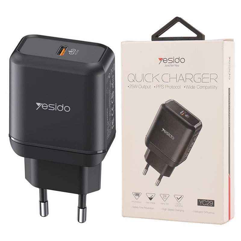 کلگی فست شارژ Yesido YC29 3A PD 25W Type-C