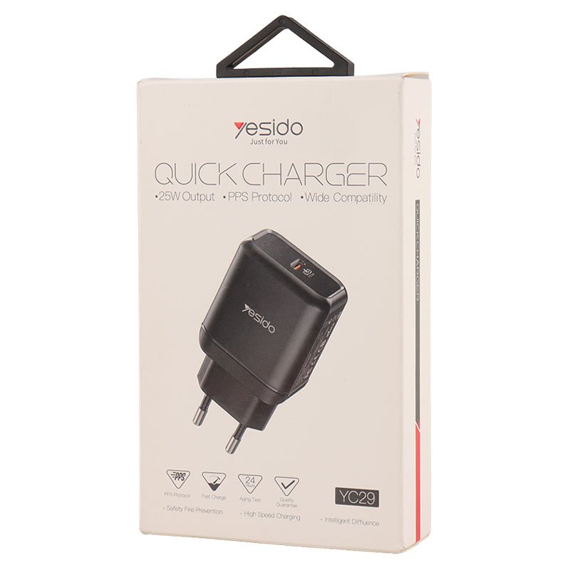 کلگی فست شارژ Yesido YC29 3A PD 25W Type-C