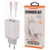 شارژر دیواری 18 وات آرسون AN-W24 QC3.0 PD 3.5A + کابل آیفونی