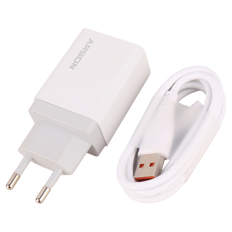 شارژر دیواری 18 وات آرسون AN-W24 QC3.0 PD 3.5A + کابل آیفونی
