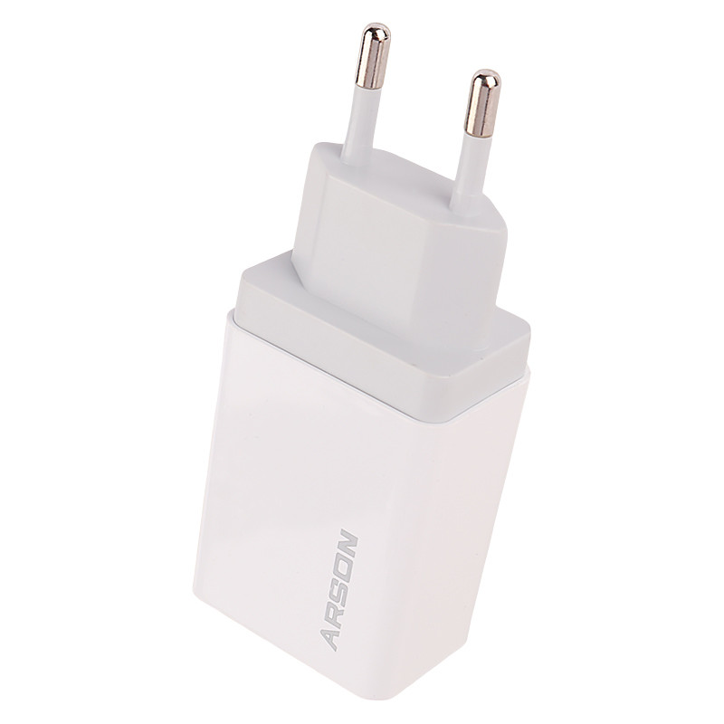 شارژر دیواری فست شارژ Arson AN-W24 2Port 3.5A QC3.0 PD 18W + کابل میکرو یو اس بی