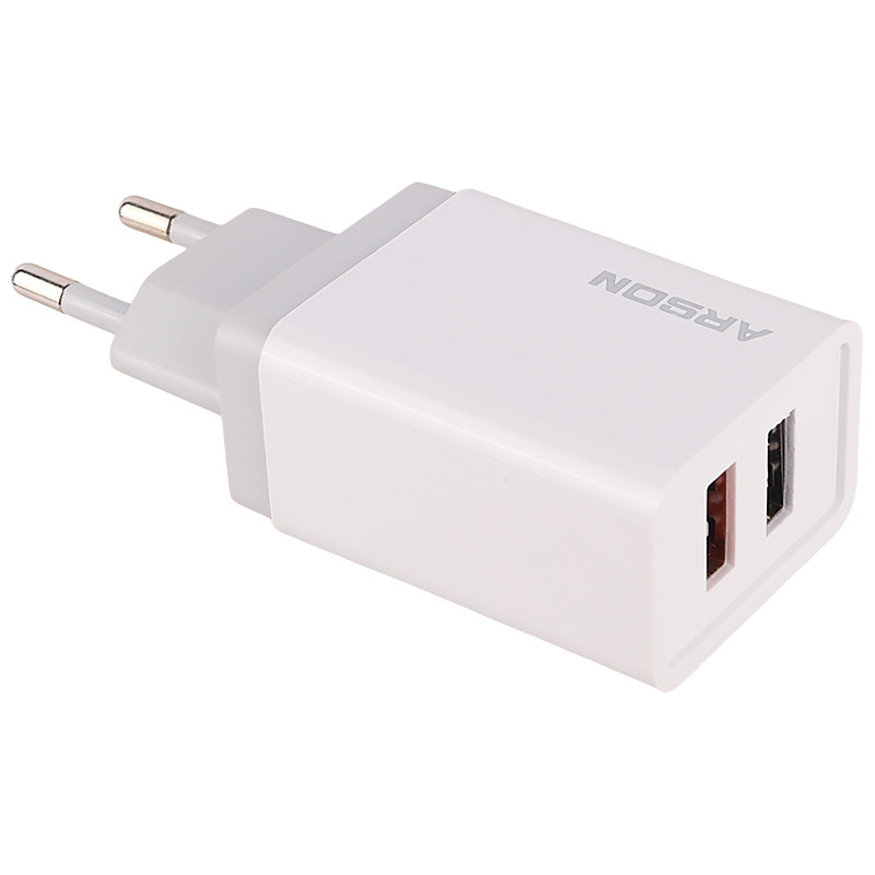 شارژر دیواری فست شارژ Arson AN-W24 2Port 3.5A QC3.0 PD 18W + کابل میکرو یو اس بی
