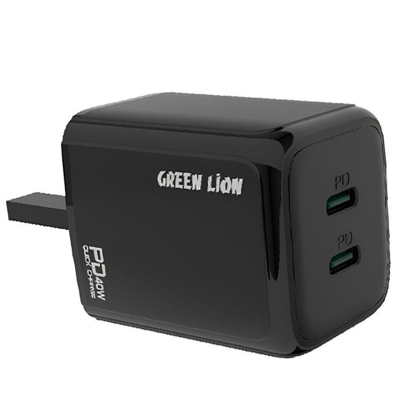 شارژر دیواری فست شارژ Green Lion GNPD40UCLWCBK 2Port PD 40W + کابل آیفونی