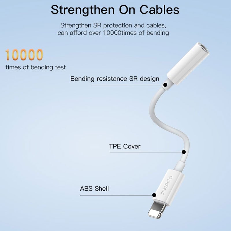 کابل تبدیل Yesido YAU33 Lightning To AUX