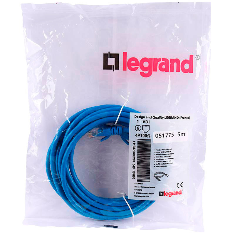 کابل شبکه Legrand 051775 Cat6 5m