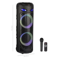 اسپیکر چمدانی بلوتوثی رم و فلش خور Sing-E ZQS8237 + میکروفون و ریموت کنترل