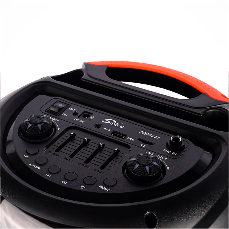 اسپیکر چمدانی بلوتوثی رم و فلش خور Sing-E ZQS8237 + میکروفون و ریموت کنترل