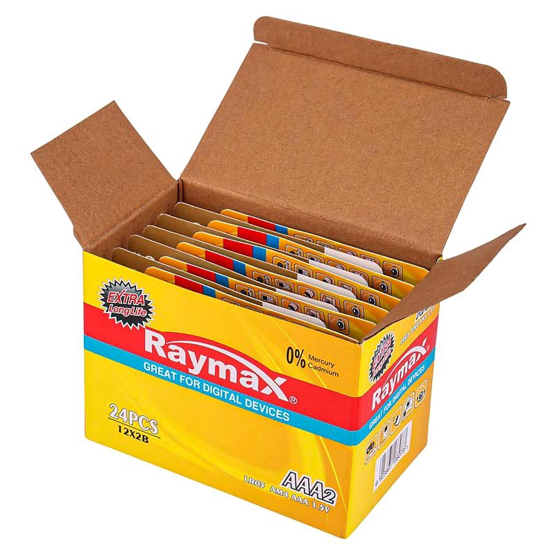باتری دوتایی نیم قلمی Raymax Alkaline Extra LR03 1.5V AAA