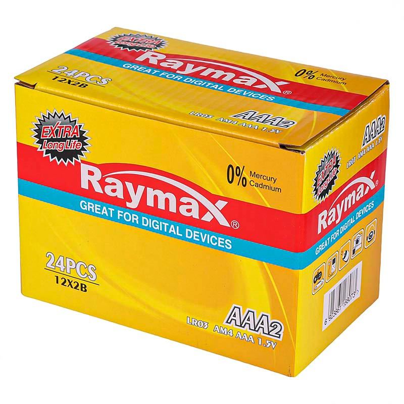 باتری دوتایی نیم قلمی Raymax Alkaline Extra LR03 1.5V AAA