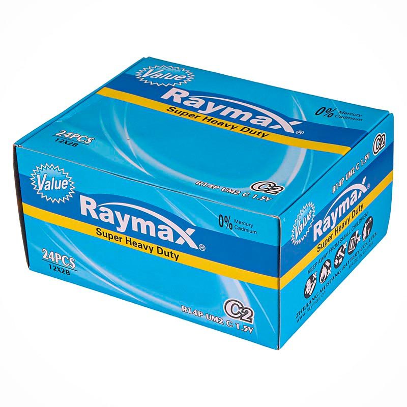 باتری دوتایی متوسط Raymax Super Heavy Duty R14P 1.5V C