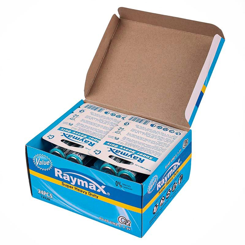 باتری دوتایی متوسط Raymax Super Heavy Duty R14P 1.5V C