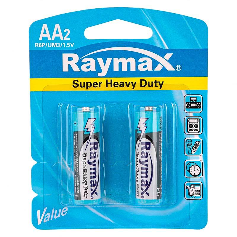 باتری دوتایی قلمی Raymax Super Heavy Duty R6P 1.5V AA