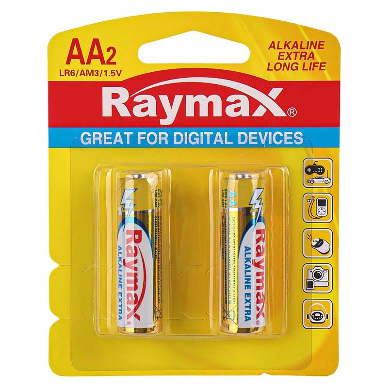 باتری دوتایی قلمی Raymax Alkaline Extra LR6 1.5V AA