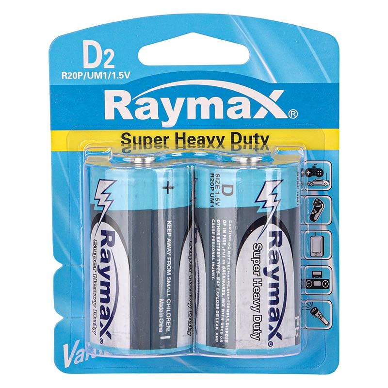 باتری دوتایی بزرگ Raymax Super Heavy Duty 1.5V D