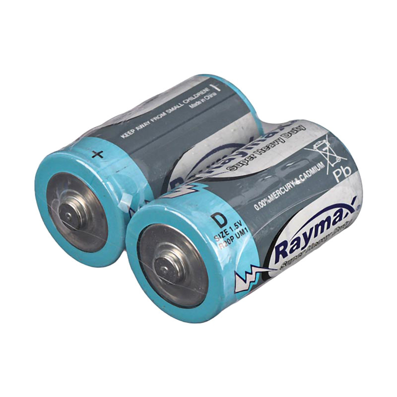باتری دوتایی بزرگ Raymax Super Heavy Duty 1.5V D شرینک
