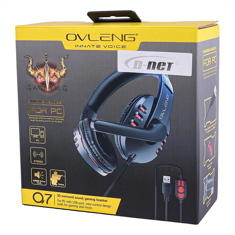 هدست گیمینگ سیم دار D-Net Ovleng O7