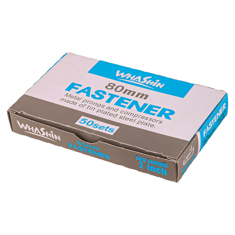 گیره پوشه فلزی Whashin Fastener 80mm بسته 50 عددی