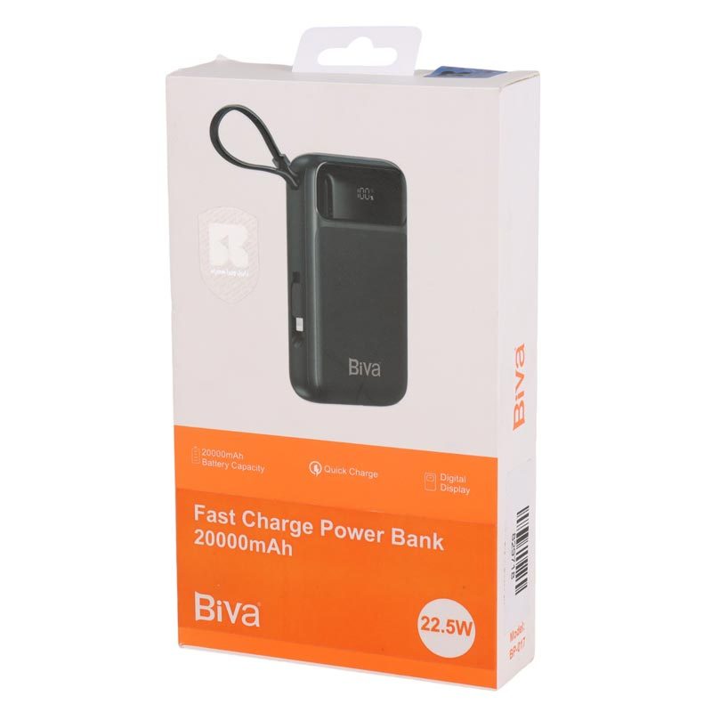 پاور بانک فست شارژ بیوا BP-017 PD 22.5W ظرفیت 20000 میلی آمپر ساعت