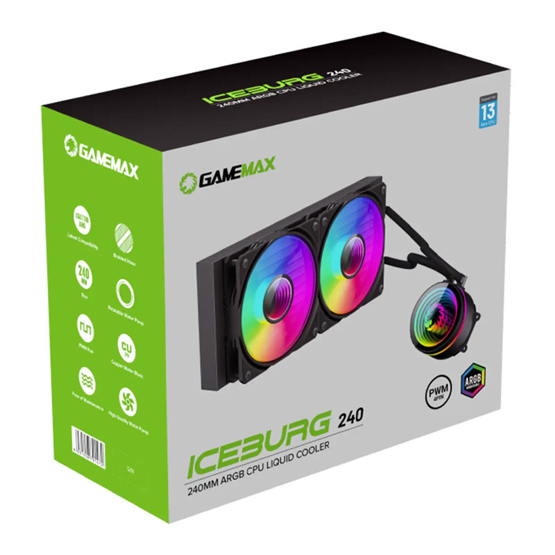 فن خنک کننده CPU گیم مکس GameMax Iceburg 240 Infinity BL ARGB