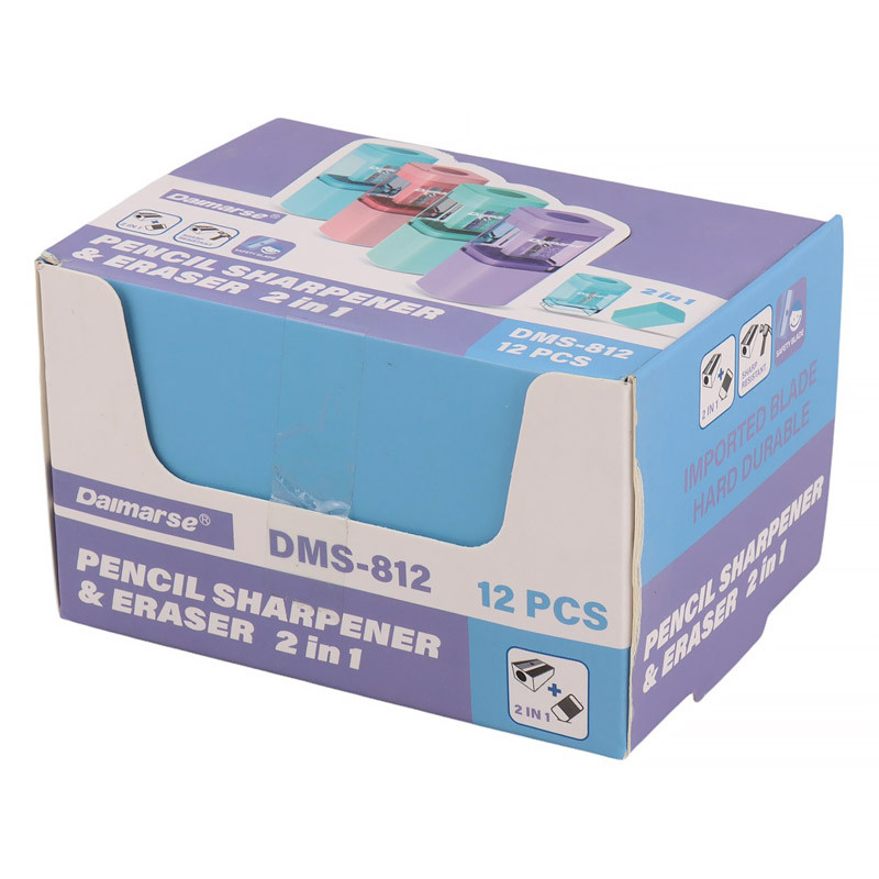 پاک کن و تراش مخزن دار Daimarse DMS-812 بسته 12 عددی