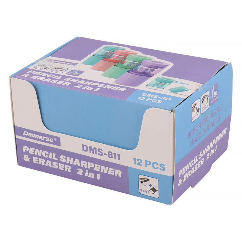 پاک کن و تراش مخزن دار Daimarse DMS-811 بسته 12 عددی