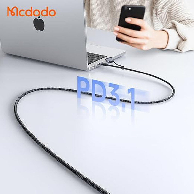 کابل تبدیل فست شارژ Mcdodo CA-014 Type-C To Type-C/Magsafe 3 5A PD 240W 2m