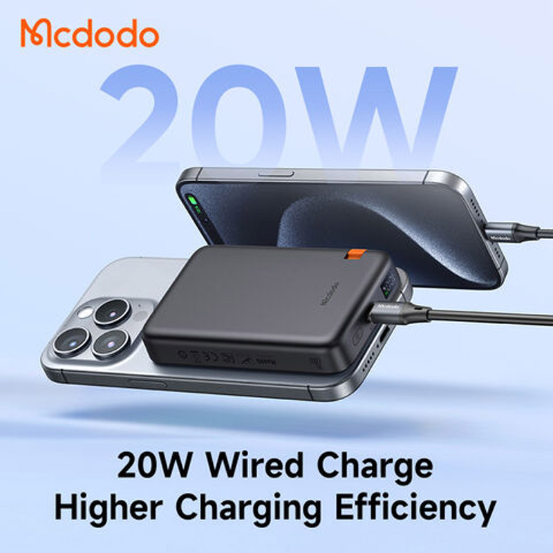 پاور بانک بی سیم فست شارژ مک دودو MC-146 PD 20W ظرفیت 10000 میلی آمپر ساعت
