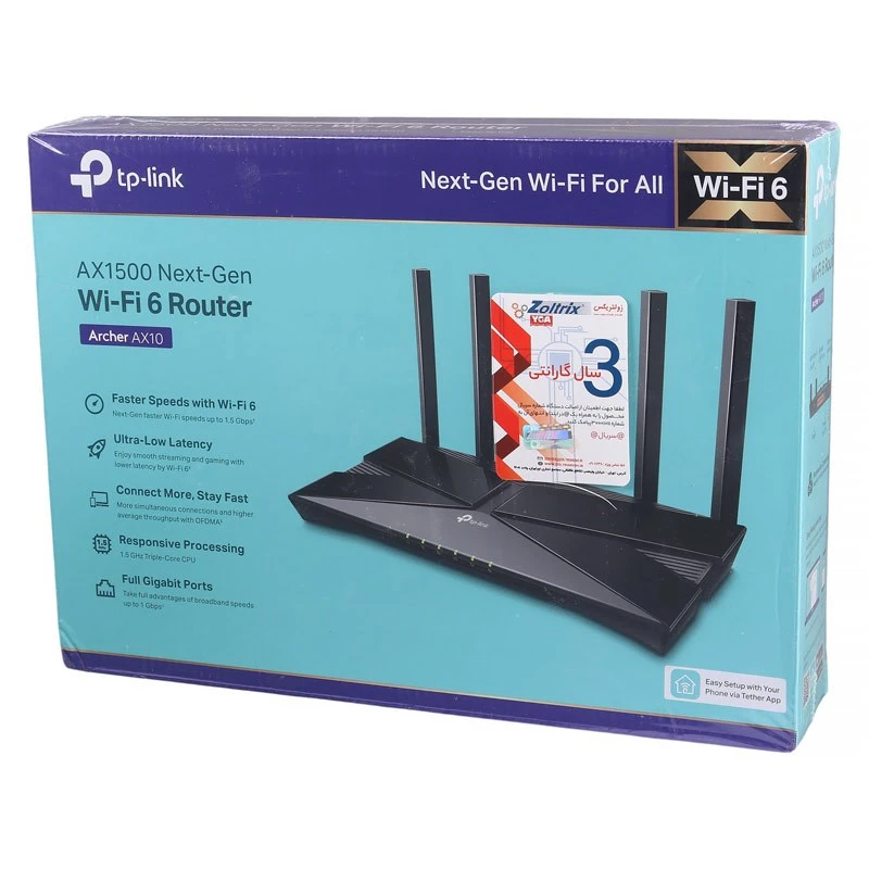 روتر 4 آنتن TP-Link AX1500 Archer AX10 300Mbps