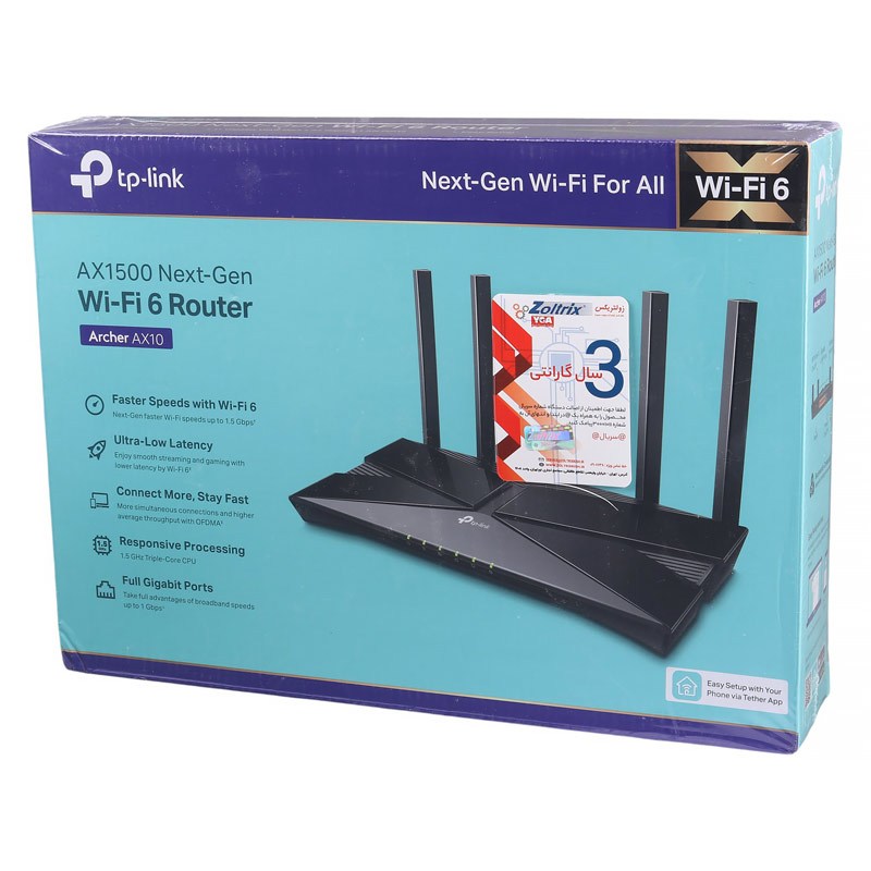 روتر 4 آنتن TP-Link AX1500 Archer AX10 300Mbps
