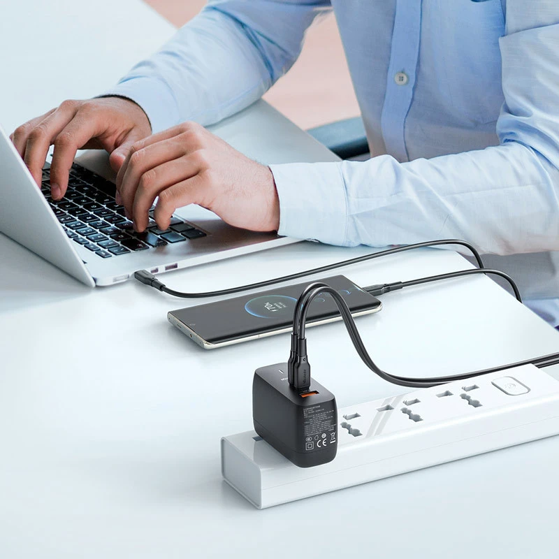 شارژر دیواری فست شارژ Mcdodo CH-844 GaN 3Port 5A QC4.0 PD3.0 65W + کابل تبدیل تایپ سی