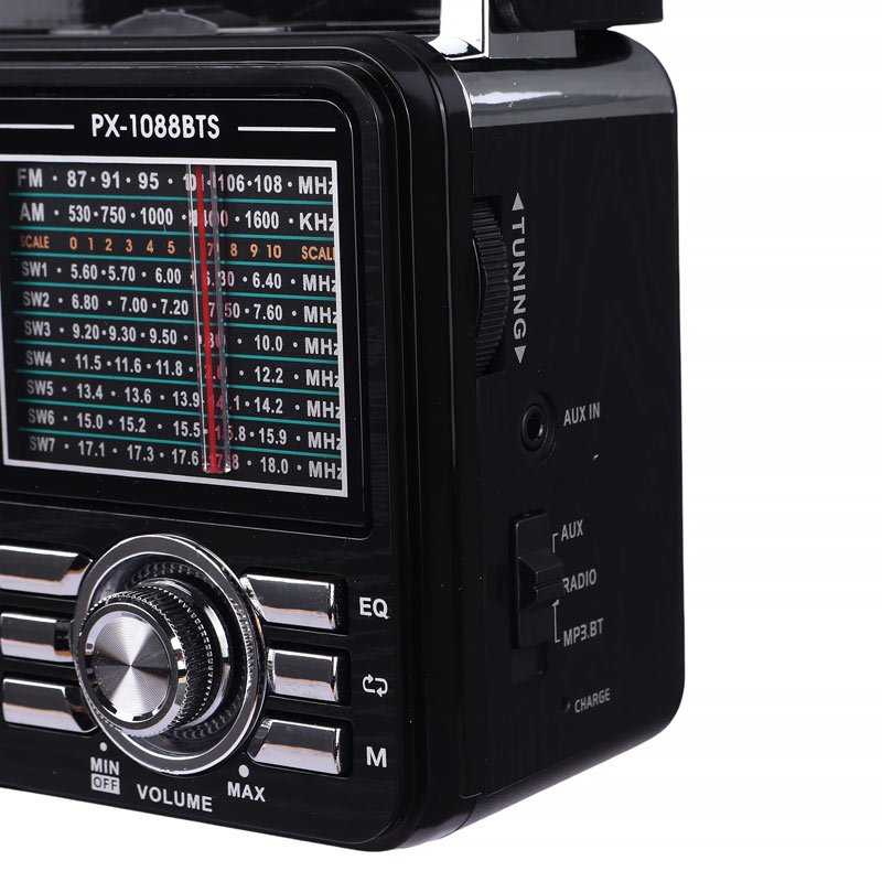 رادیو اسپیکر بلوتوثی رم و فلش خور خورشیدی Puxing PX-1088BTS
