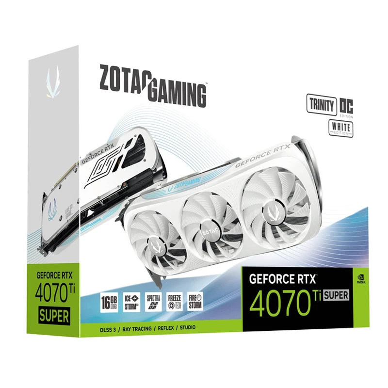 کارت گرافیک Zotac Gaming GeForce RTX 4070 Ti SUPER Trinity OC White Edition 16GB GDDR6X 256Bit