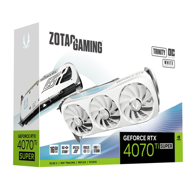کارت گرافیک Zotac Gaming GeForce RTX 4070 Ti SUPER Trinity OC White Edition 16GB GDDR6X 256Bit